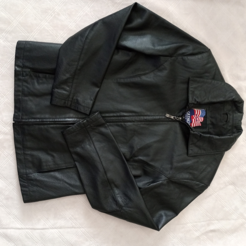 Black leather jacket